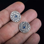 Masonic Cufflinks // Blue Cubic Zirconia