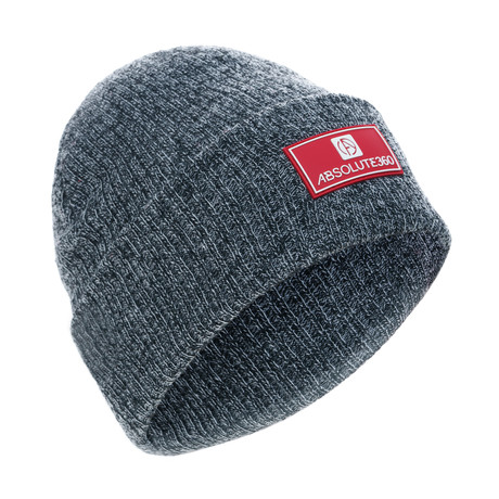Rubber Patch Beanie Hat // Charcoal