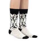 Patterned Socks // Black + White // 3 Pack (US: 6-9)