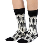 Patterned Socks // Black + White // 3 Pack (US: 6-9)