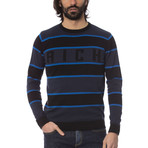 Elia Striped Crewneck Sweater // Blue (L)