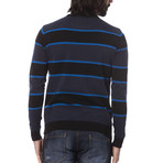 Elia Striped Crewneck Sweater // Blue (2XL)