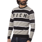 Elia Striped Crewneck Sweater // Light Gray Melange (XL)