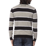 Elia Striped Crewneck Sweater // Light Gray Melange (M)