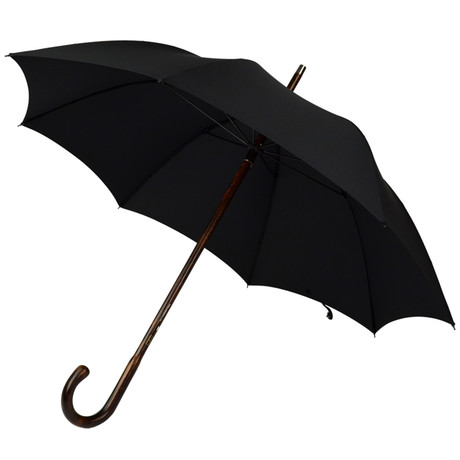 Solid Oak Umbrella + Case // Black