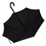 Solid Oak Umbrella + Case // Black