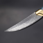 The Dog's blade Damascus Fixed Blade