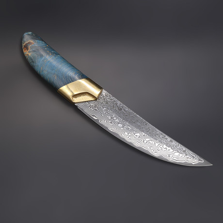 The Dog's blade Damascus Fixed Blade