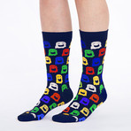 Patterned Socks // Navy // 4 Pack (US: 6-9)