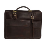 Bramante Leather Briefcase Bag (Black)