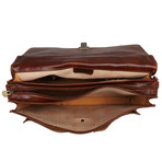 Plinio Leather Briefcase Bag (Black)