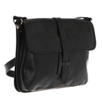 Tiziano Leather Messenger Style Bag (Black)