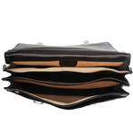 Saturno Leather Briefcase Bag (Black)
