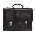 Apollo Leather Briefcase Bag (Black)