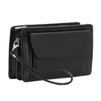 Veneziano Small Leather Travel Bag (Black)