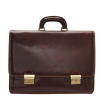 Saturno Leather Briefcase Bag (Black)