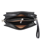 Veneziano Small Leather Travel Bag (Black)