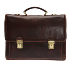 Apollo Leather Briefcase Bag (Black)