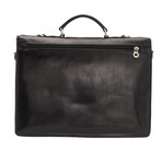 Spartaco Leather Briefcase Bag (Black)
