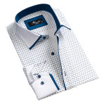 Reversible Cuff Button-Down Shirt // White + Blue (XL)