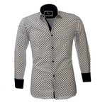 Reversible Cuff Button-Down Shirt // Gray + White + Black (S)