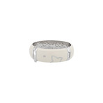 Nouvelle Bague 18k White Gold Diamond + White Enamel Bangle Bracelet