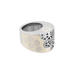 Nouvelle Bague India Preziosa 18k White Gold Diamond + White Enamel Ring // Ring Size: 7.25