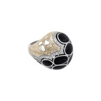 Nouvelle Bague Kenya 18k White Gold Diamond + Enamel Ring // Ring Size: 7.5