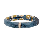 Nouvelle Bague Hammam della Rosa 18k Rose Gold Diamond + Blue Sapphire + Blue Enamel Bangle Bracelet