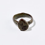 Byzantine Bronze Floral-Cross Ring // 9th-12th Century