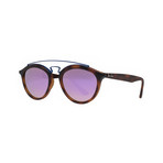 Ray-Ban // RB4257 Gatsby II Round Sunglasses // Matte Tortoise Brown + Lilac Mirror