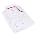 Solomon Button-Up Shirt // White + Light Blue (2XL)