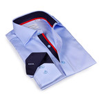 Eugene Button-Up Shirt // Light Blue + Navy (3XL)