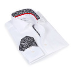 Quinton Floral Print Button-Up Shirt // White (L)