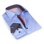 Leonel Printed Button-Up Shirt // Light Blue (XL)