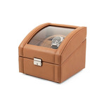 Leather Double Watch Winder (Tan)
