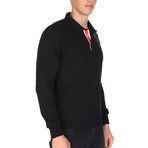 Elisha Long Sleeve Polo Shirt // Black (M)
