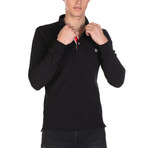 Elisha Long Sleeve Polo Shirt // Black (M)