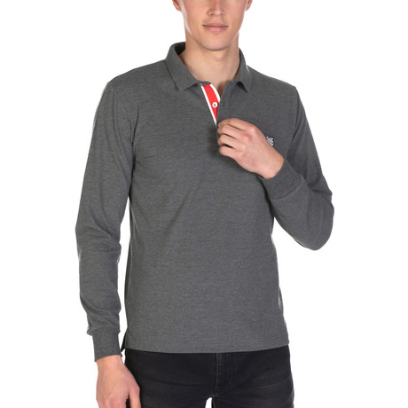 Reece Long Sleeve Polo Shirt // Anthracite (S)