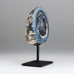 Banded Agate Geode + Metal Stand
