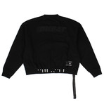 Unravel Project // Cotton Motion Terry Crew-Neck Sweater // Black