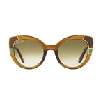 Women's Round Cat-Eye Sunglasses // Brown + Gray