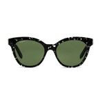 Ferragamo // Women's Square Cat-Eye Sunglasses // Black Havana + Gray