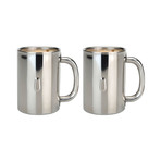 Straight 18/10 Stainless Steel Coffee Mug // Set of 2 // 12oz