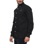 Poplin Long Sleeve Shirt // Black (X-Large)