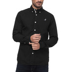 Poplin Long Sleeve Shirt // Black (Small)