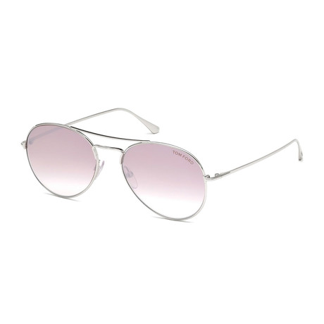 Men's Ace Aviator Sunglasses // Silver + Purple Gradient