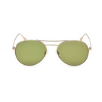Men's Ace Aviator Sunglasses // Shiny Rose Gold + Green