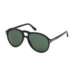 Men's Lennon Sunglasses // Shiny Black + Green