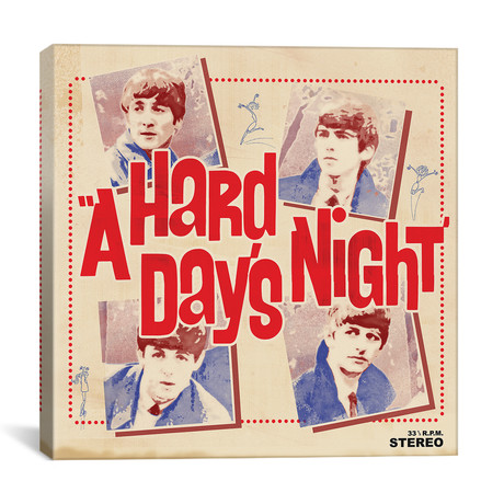 A Hard Day's Night I // Radio Days (12"W x 12"H x 0.75"D)